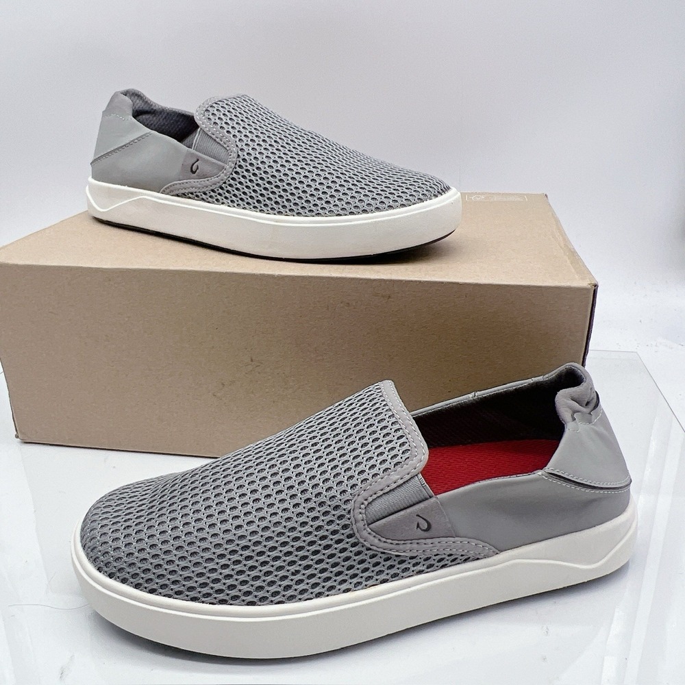 Olukai Lae'ahi Men's Breathable Slip On Casual Shoes Loafers Poi Gray US 7